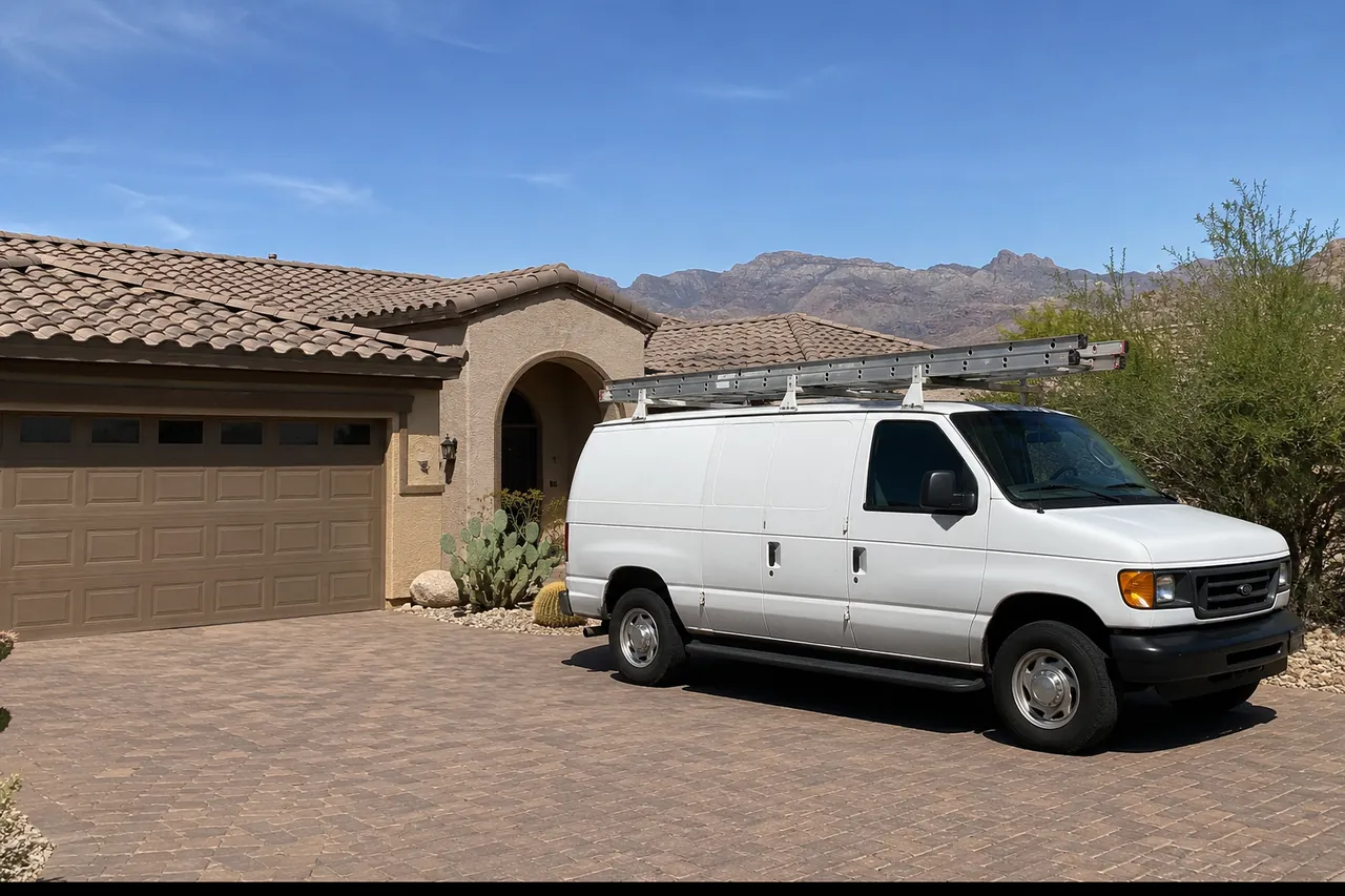 Calico Spring Valley Drywall work van at a Spring Valley home, serving the Las Vegas valley